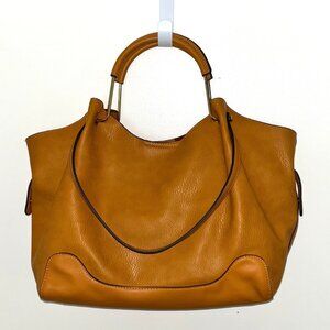 Sondra Roberts Large Double Handled Soft Pebbled Vegan Leather Hobo Purse